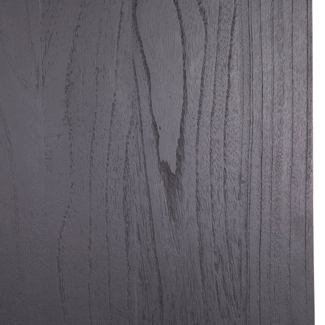 Rowena Textured Door Storage Cabinet, Antique Black · Natural Rattan, detail 2 view