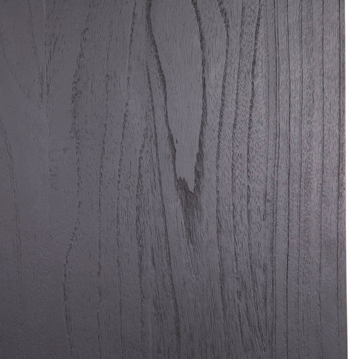 Rowena Textured Door Storage Cabinet, Antique Black · Natural Rattan, detail 2 view