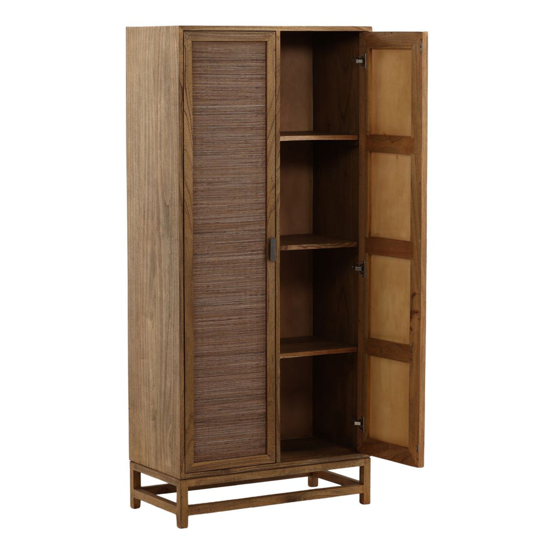 Rowena Textured Door Storage Cabinet, Brown · Coconut Fibers, detail 2 view
