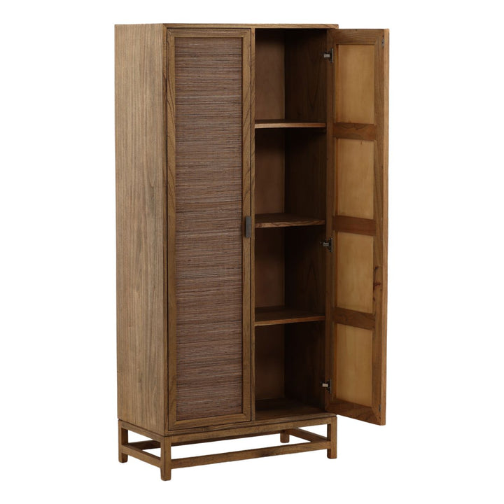 Rowena Textured Door Storage Cabinet, Brown · Coconut Fibers, detail 2 view