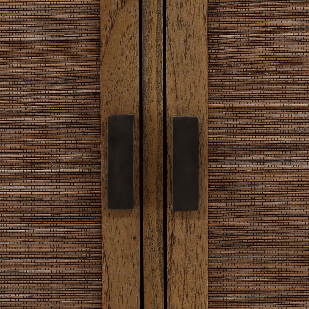 Rowena Textured Door Storage Cabinet, Brown · Coconut Fibers, detail 4 view