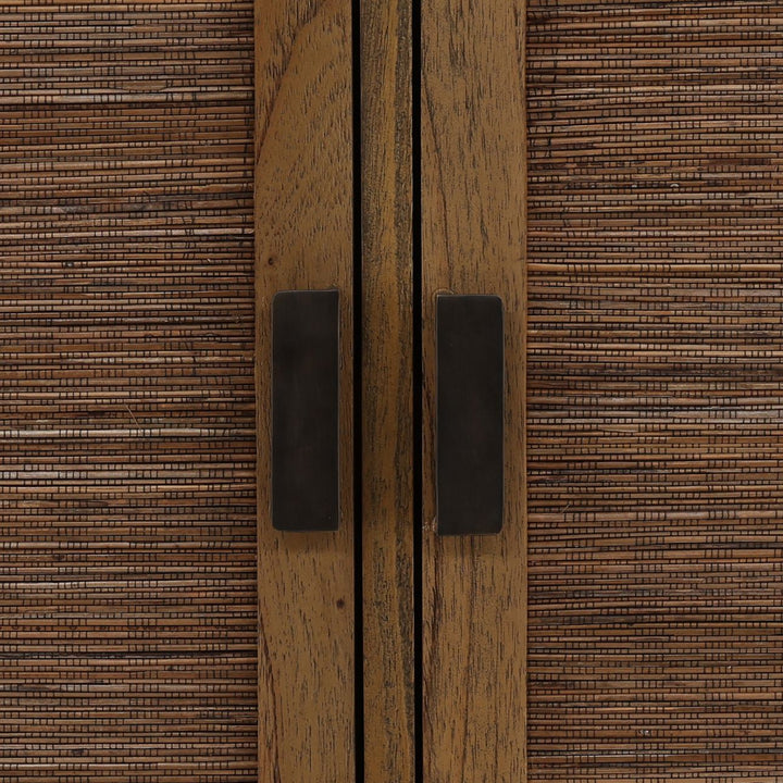 Rowena Textured Door Storage Cabinet, Brown · Coconut Fibers, detail 4 view