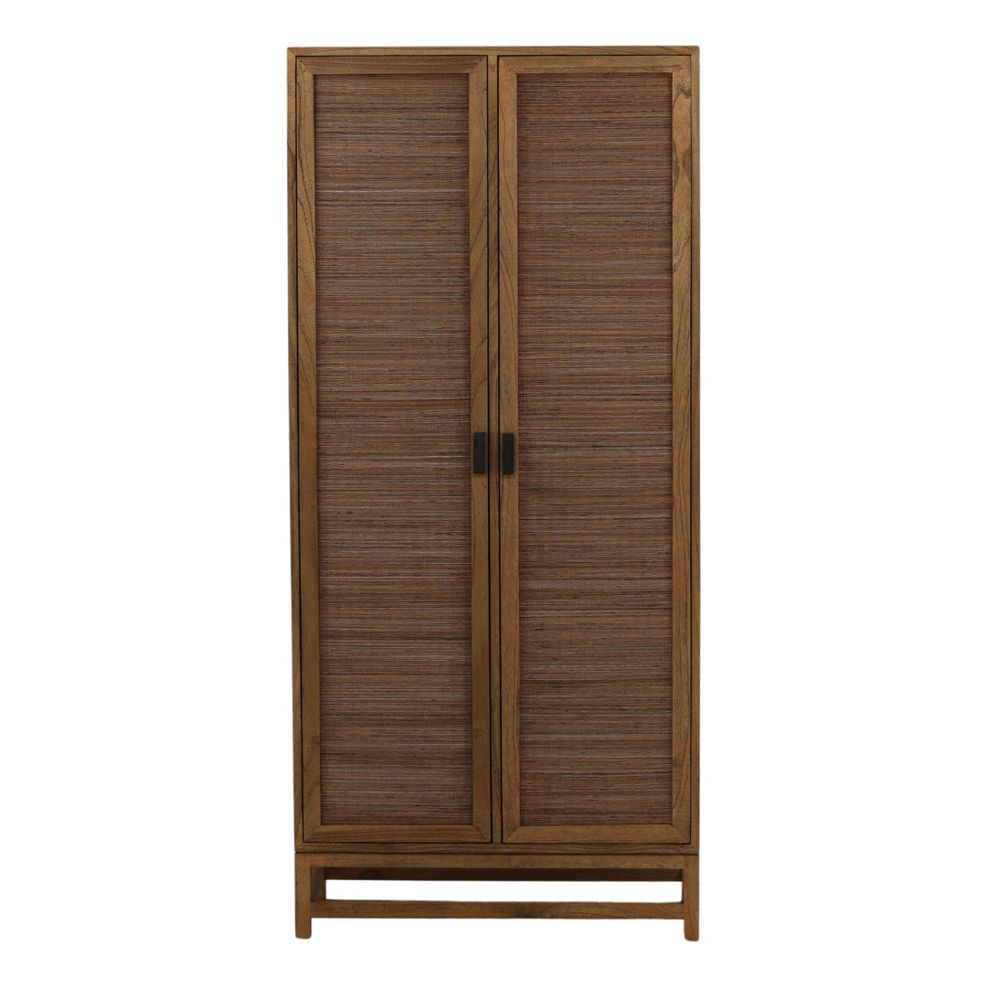 Rowena Textured Door Storage Cabinet, Brown · Coconut Fibers, front view