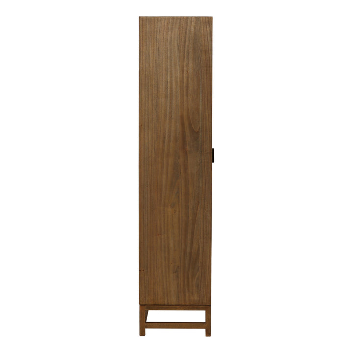 Rowena Textured Door Storage Cabinet, Brown · Coconut Fibers, profile view
