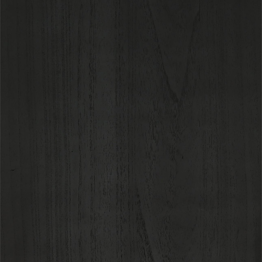 Galen Tall Mindi Wood Bookcase, Black, detail 1 view