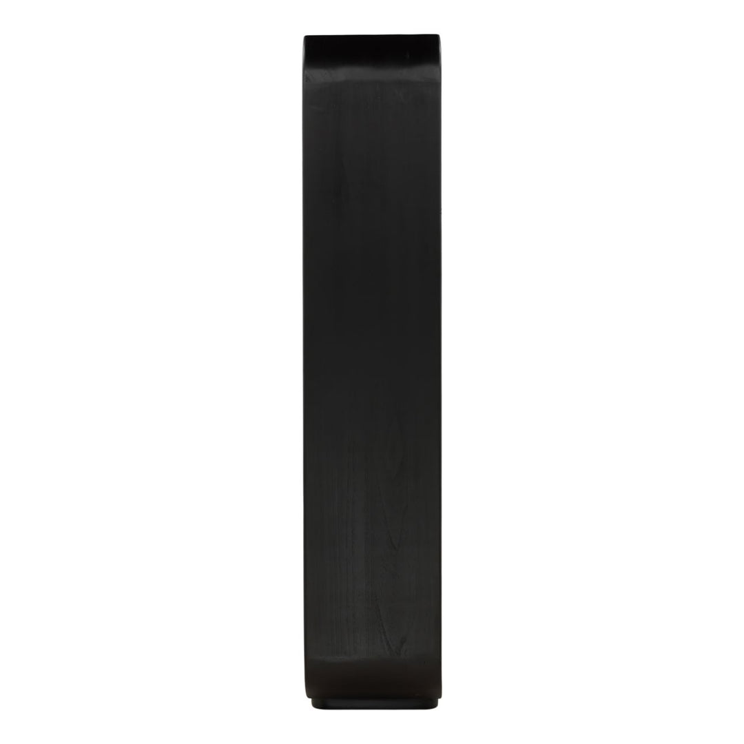 Galen Tall Mindi Wood Bookcase, Black, profile view