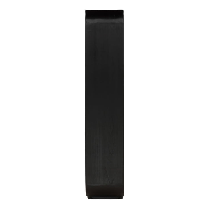 Galen Tall Mindi Wood Bookcase, Black, profile view