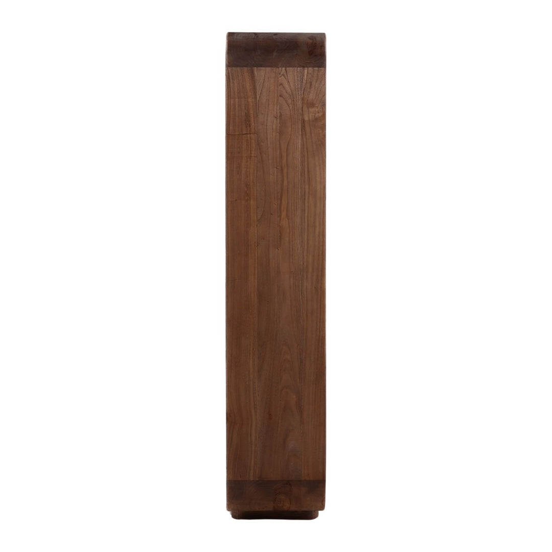 Galen Tall Mindi Wood Bookcase, Brown, profile view