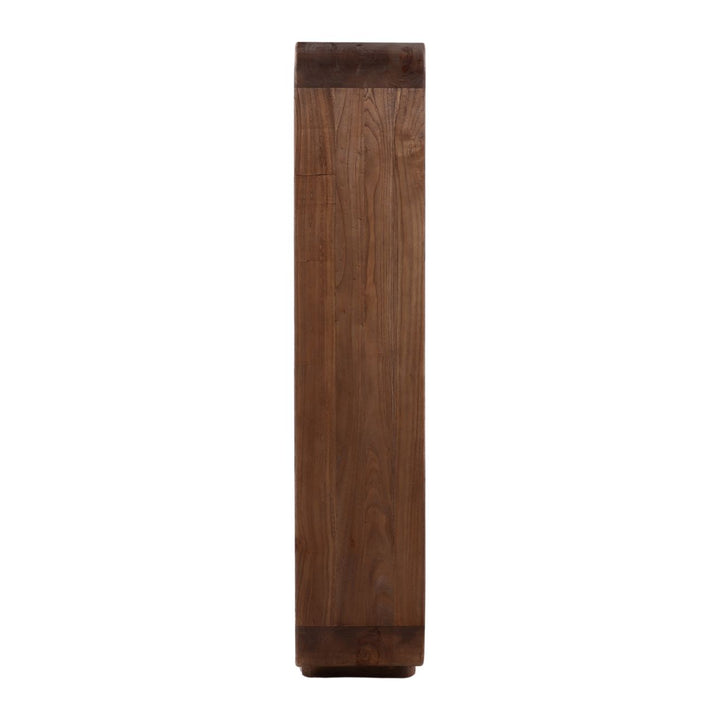 Galen Tall Mindi Wood Bookcase, Brown, profile view