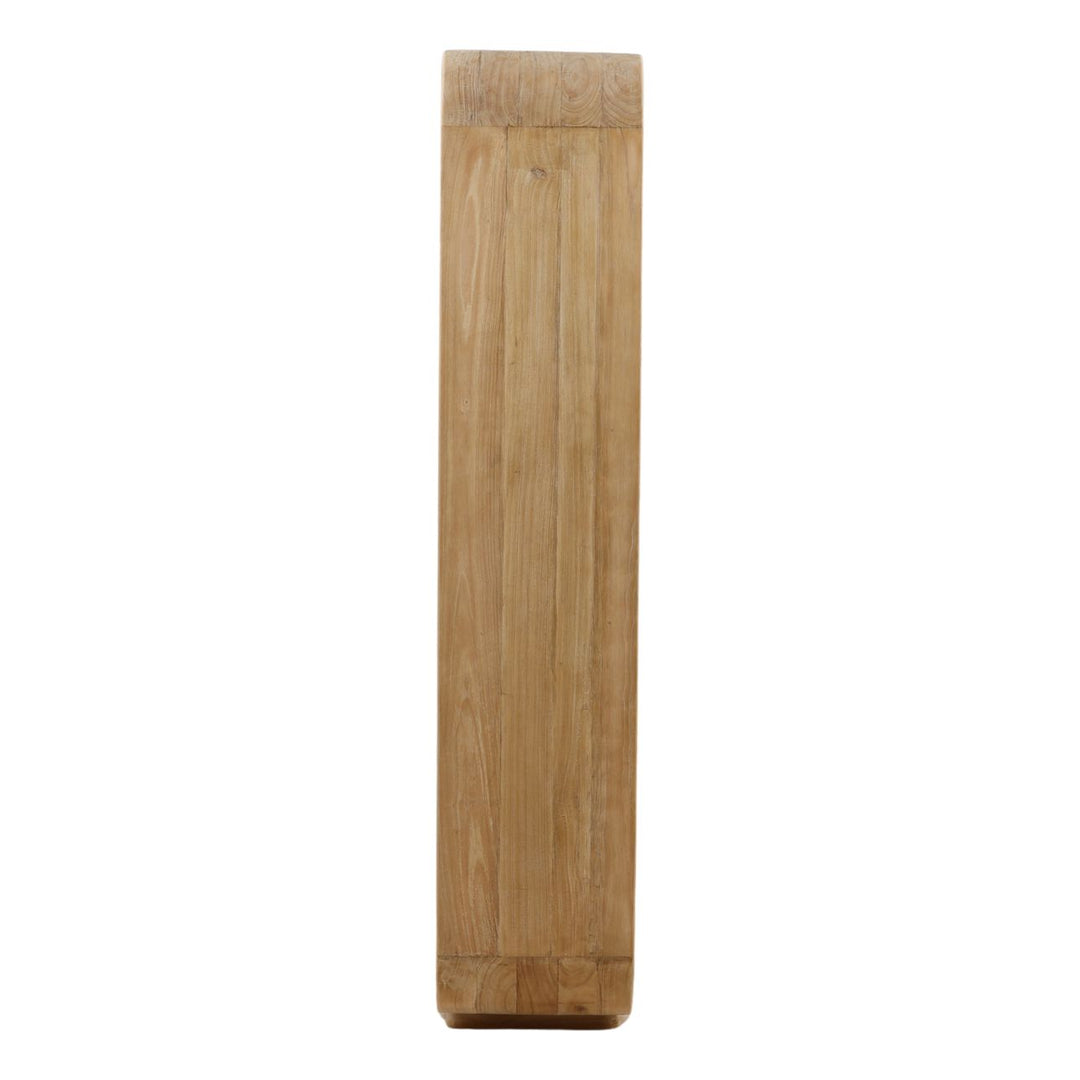 Galen Tall Mindi Wood Bookcase, Light Natural, profile view