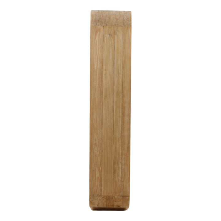 Galen Tall Mindi Wood Bookcase, Light Natural, profile view