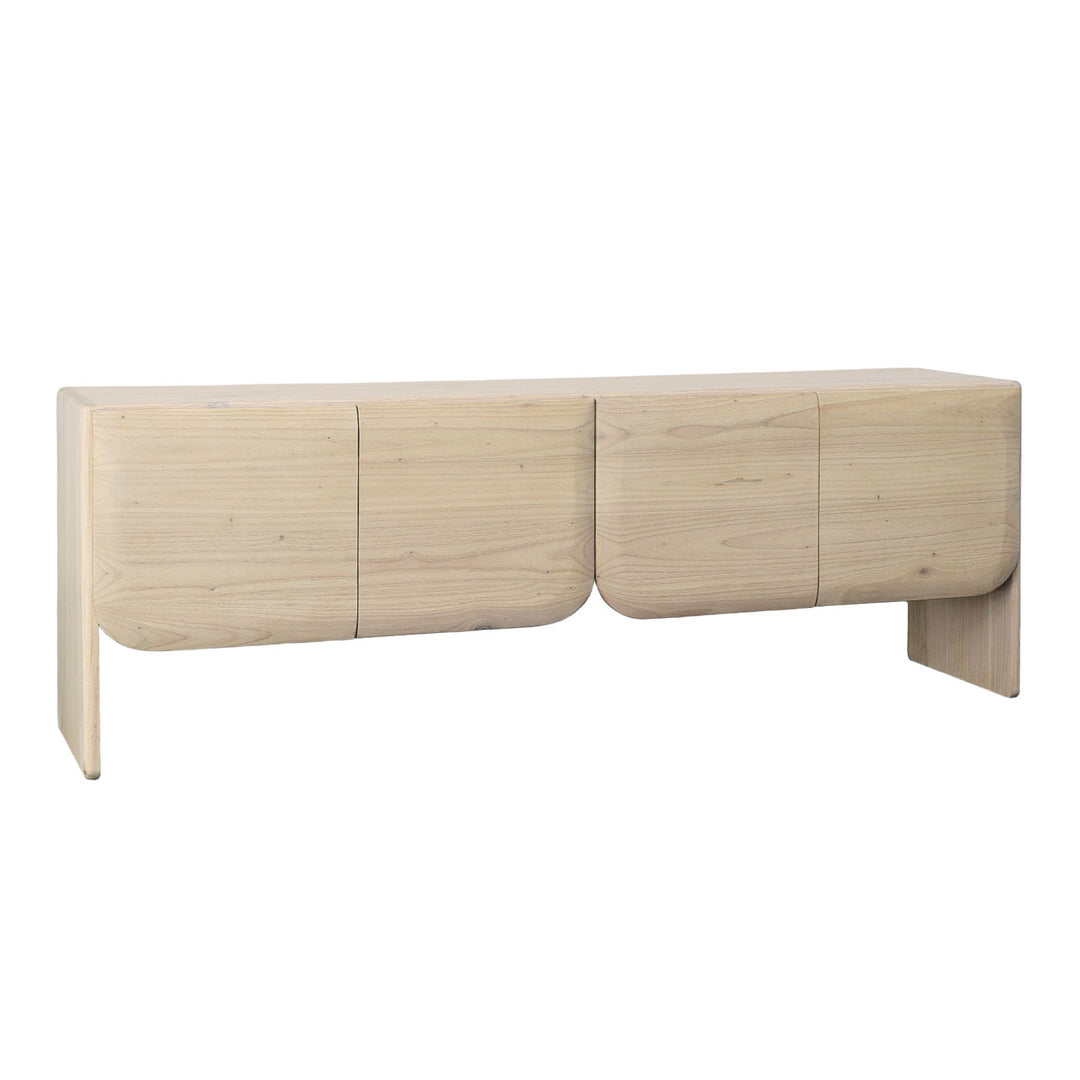 Alaya Mindi and Bayor Wood Sideboard, three-quarter studio view