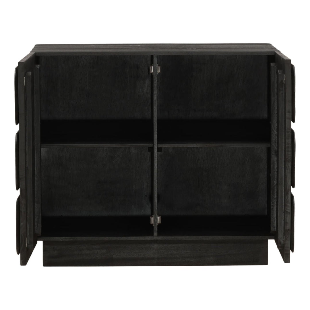 Maris Wood Sideboard, Black · Two Door, open door view