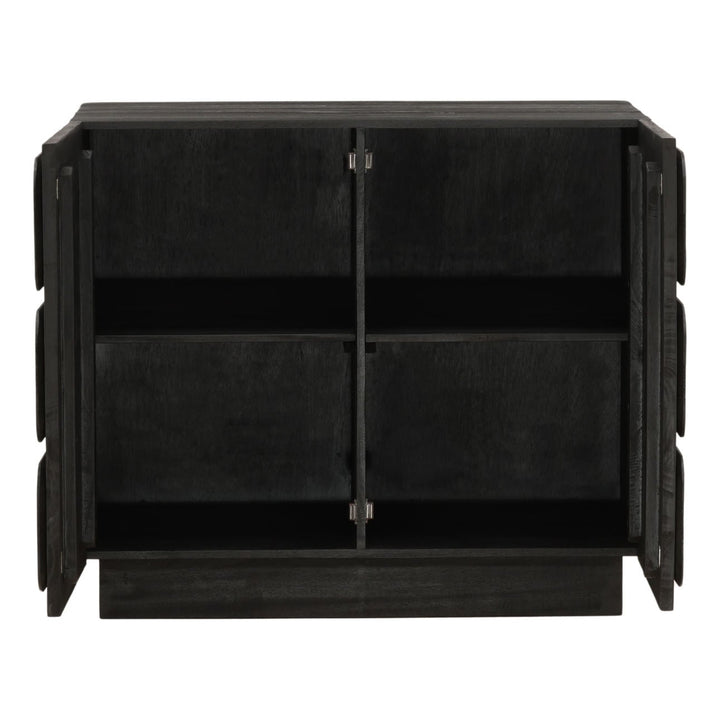 Maris Wood Sideboard, Black · Two Door, open door view