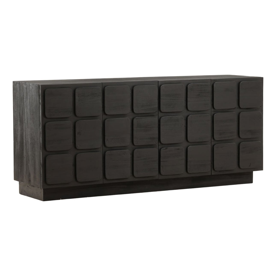 Maris Wood Sideboard, Black · Four Door, three-quarter studio view