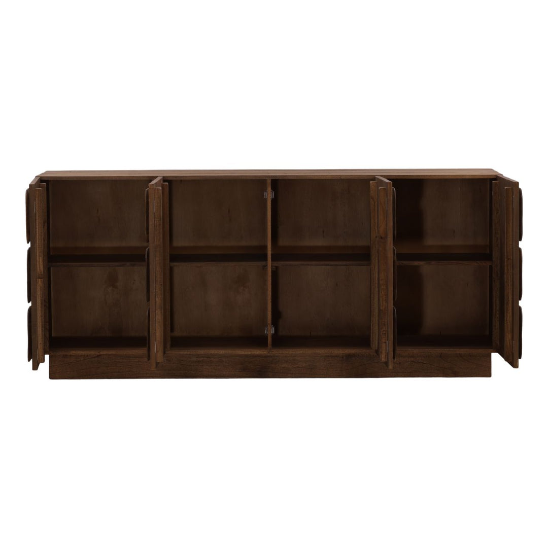 Maris Wood Sideboard, Brown · Four Door, open door view