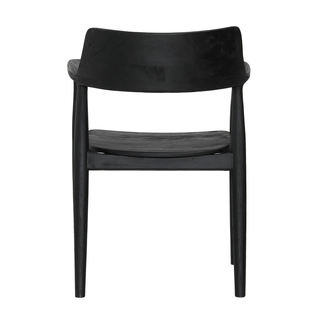 Stanford Teak Dining Chair, Black, back view