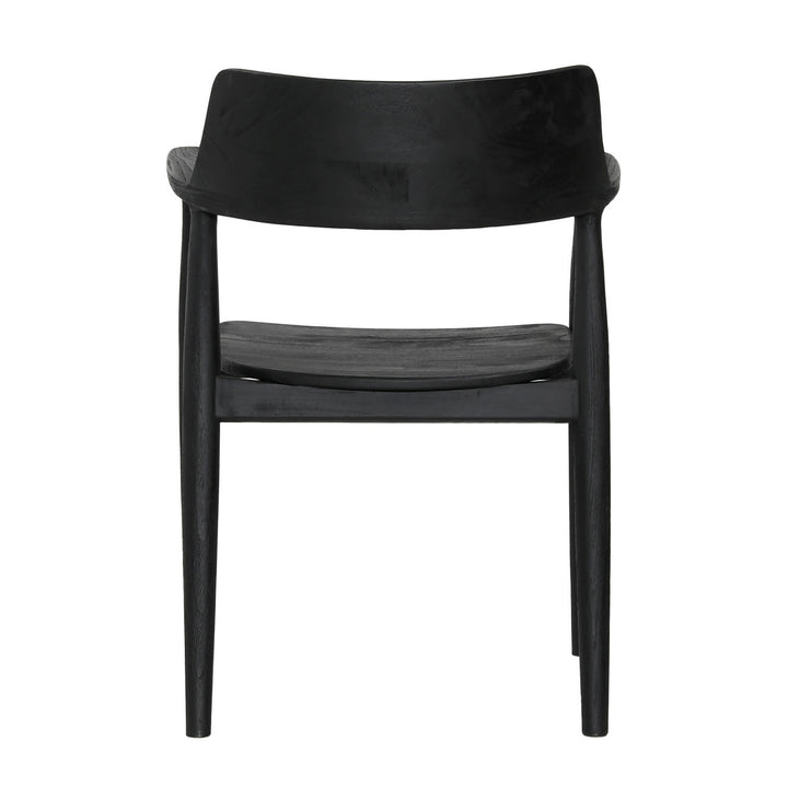 Stanford Teak Dining Chair, Black, back view