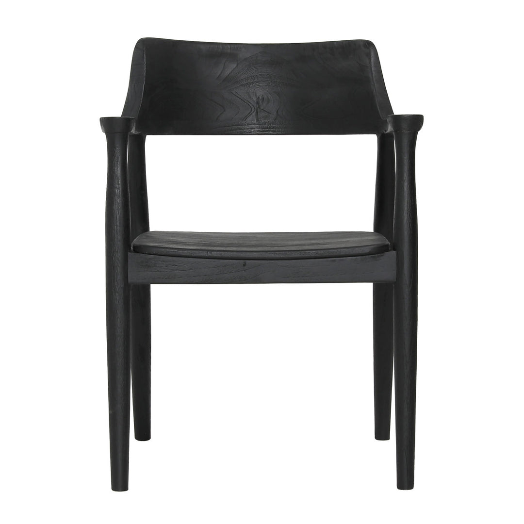 Stanford Teak Dining Chair, Black, front view