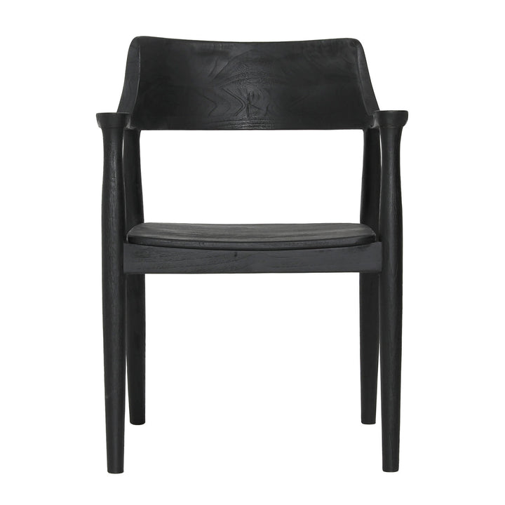 Stanford Teak Dining Chair, Black, front view