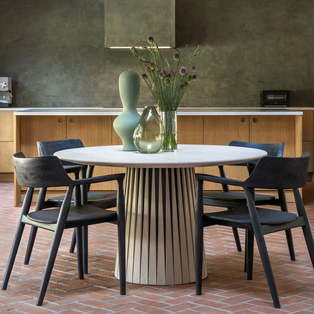 Stanford Teak Dining Chair, Black, lifestyle view