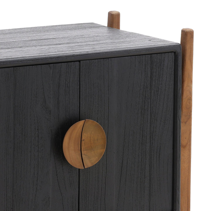 Ember Mindi and Teak Nightstand, detail 3 view
