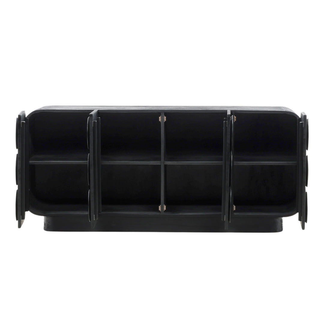 Elian Mindi Wood Sideboard, open door view