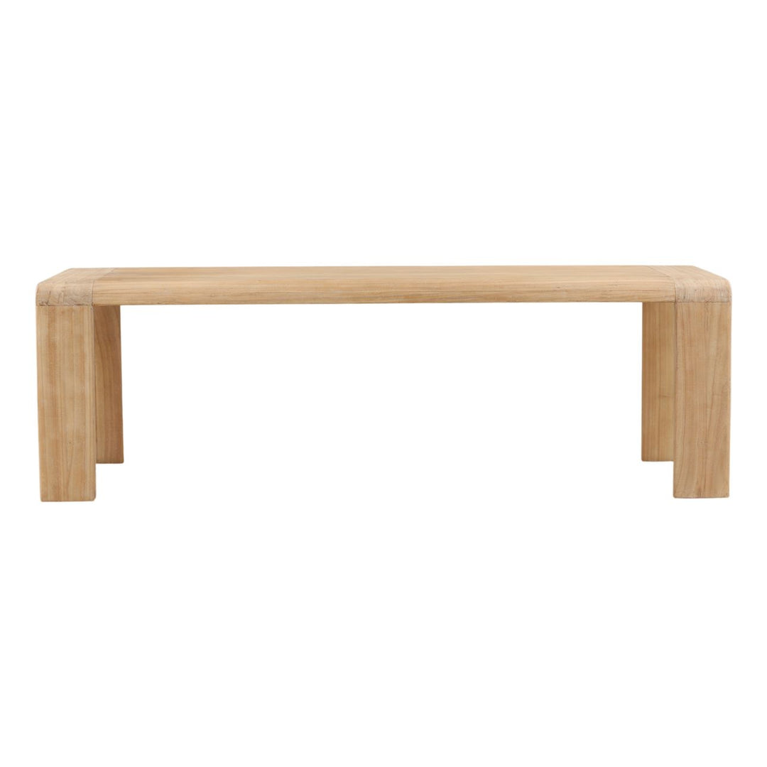 Cora Natural Mindi Wood Dining Table, front view