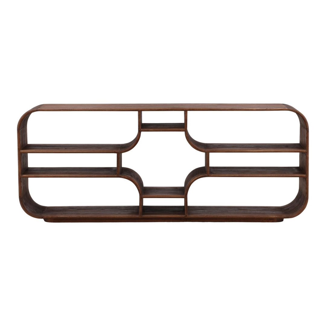 Galen Low Mindi Wood Bookcase, Brown, front view