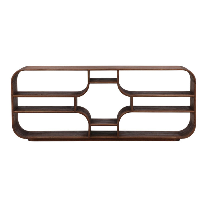 Galen Low Mindi Wood Bookcase, Brown, front view
