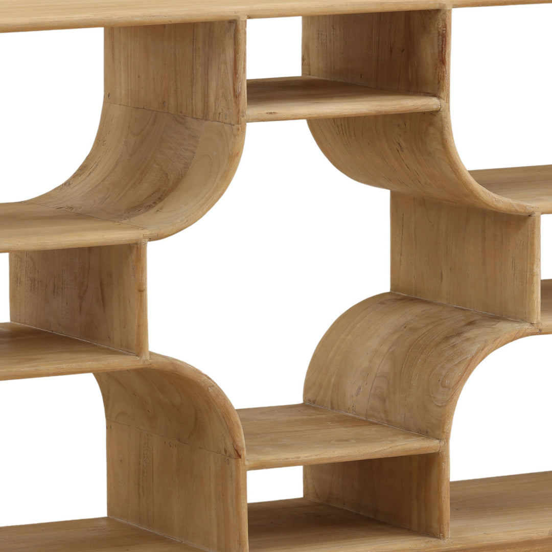 Galen Low Mindi Wood Bookcase, Light Natural, detail 2 view