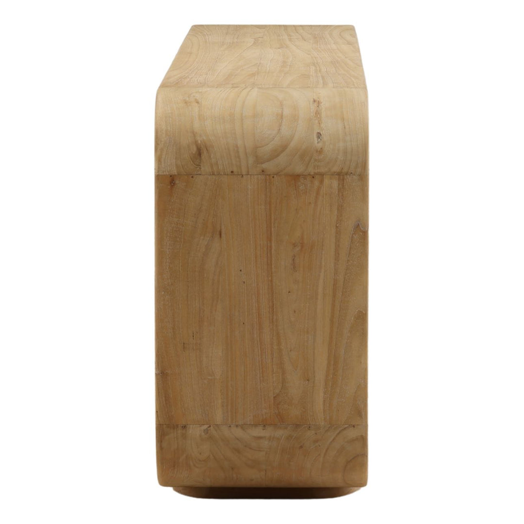Galen Low Mindi Wood Bookcase, Light Natural, profile view