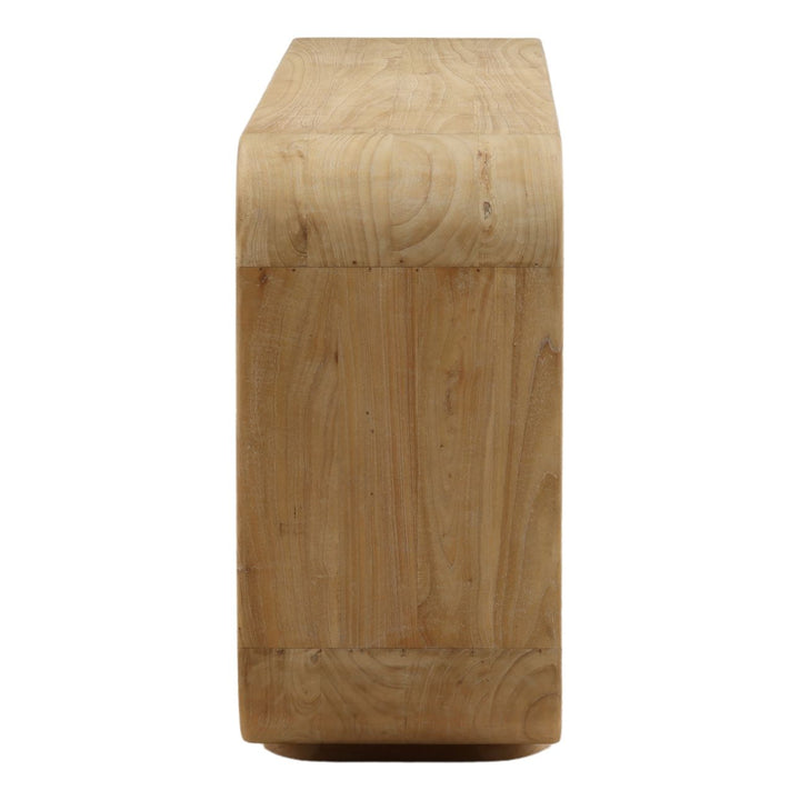 Galen Low Mindi Wood Bookcase, Light Natural, profile view