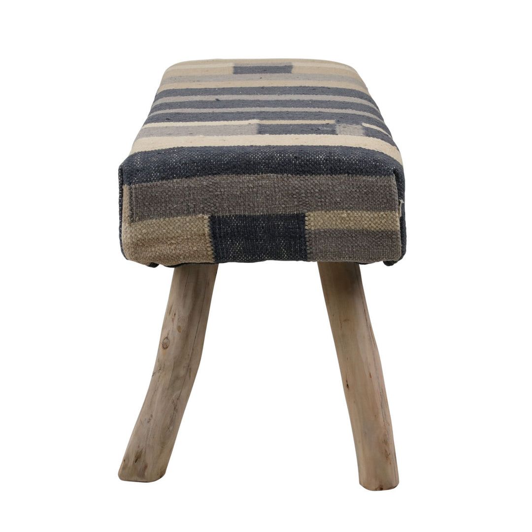 Mira Kilim Bench, profile view