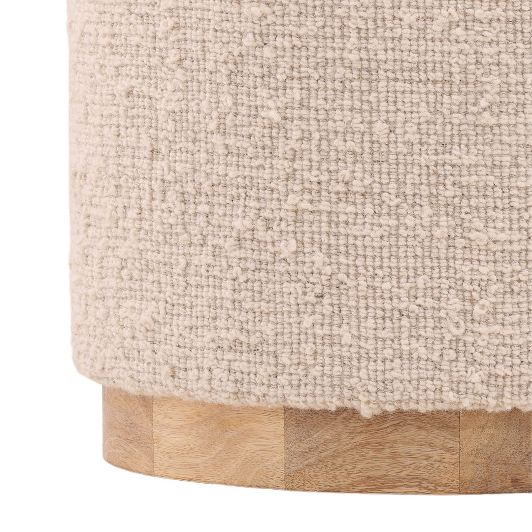Gemma Wool and Wood Stool, detail 2 view