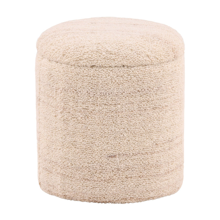 Koa Wool Blend Stool, three-quarter studio view