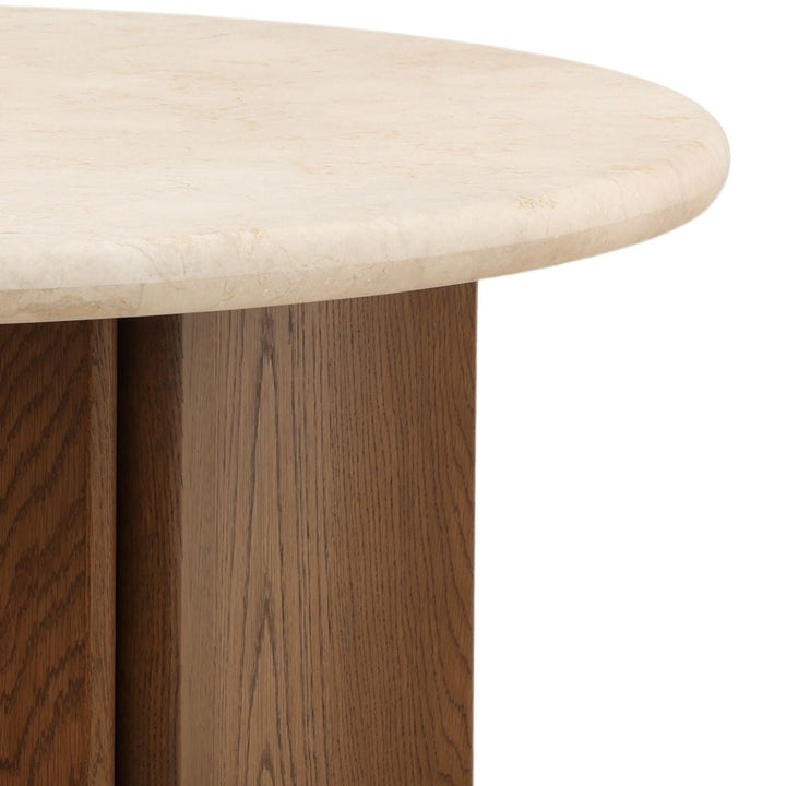 Oren Oak and Marble Coffee Table, Brown, detail 2 view