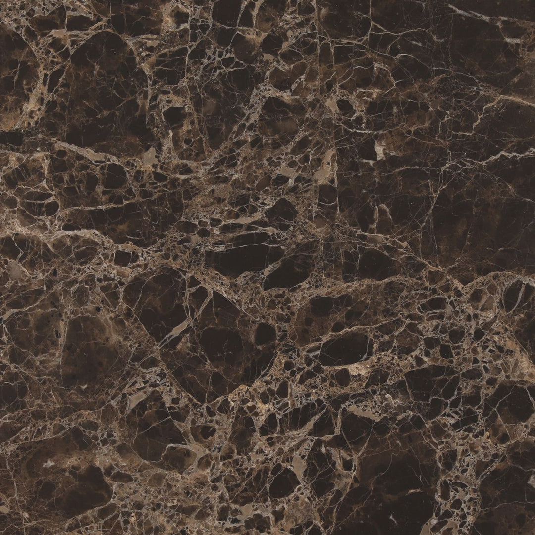 Oren Oak and Marble Coffee Table, Dark Brown, detail 1 view