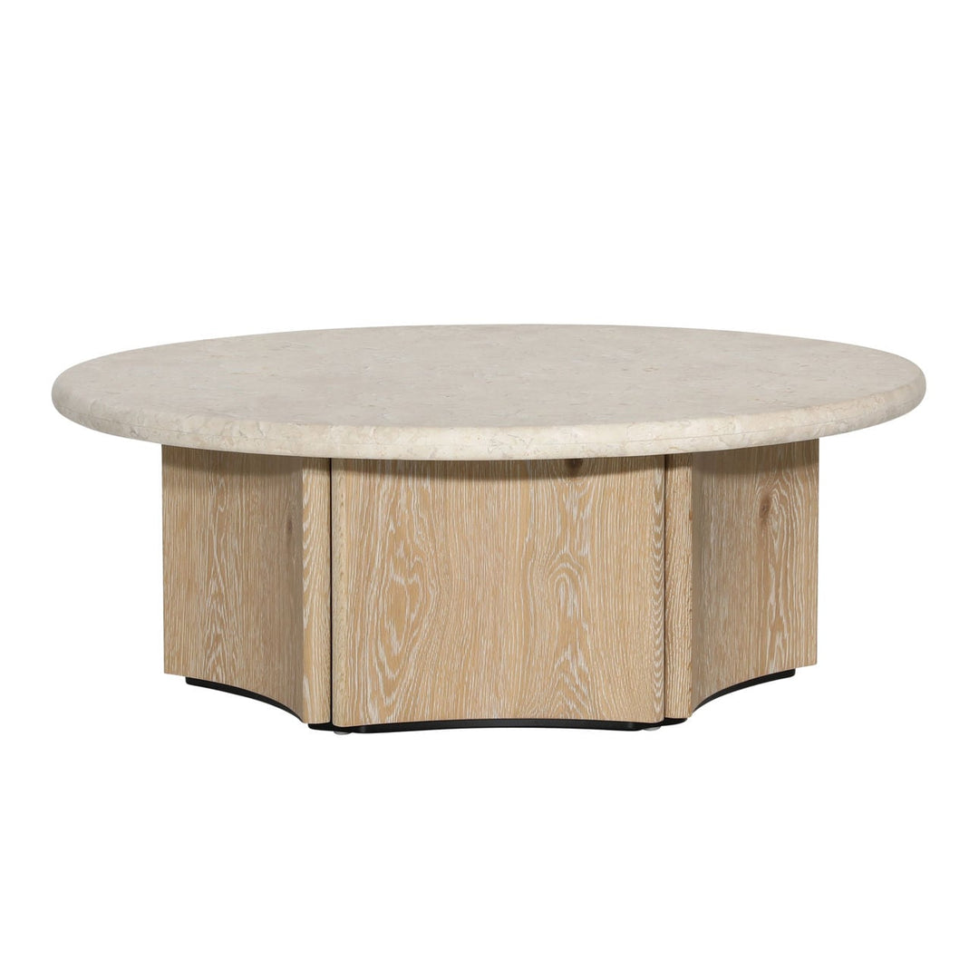 Oren Oak and Marble Coffee Table, Natural Wash, front view