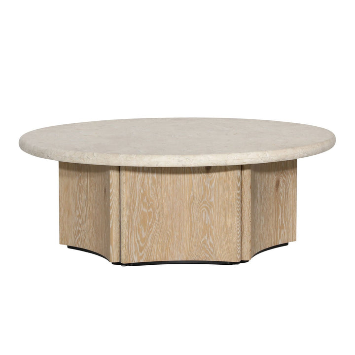 Oren Oak and Marble Coffee Table, Natural Wash, front view