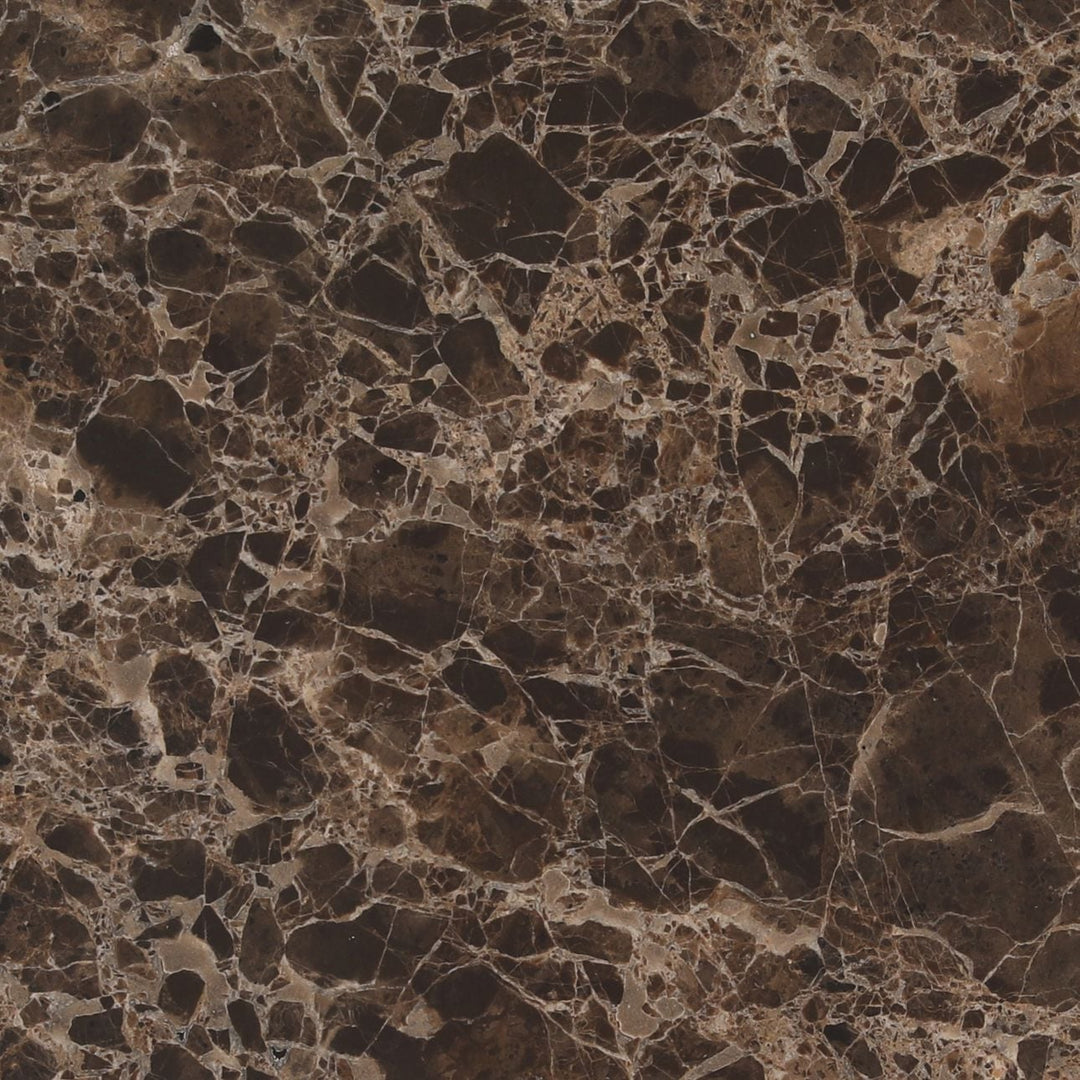 Ola Marble and Oak Console Table, Dark Brown · Emperador Marble, detail 1 view