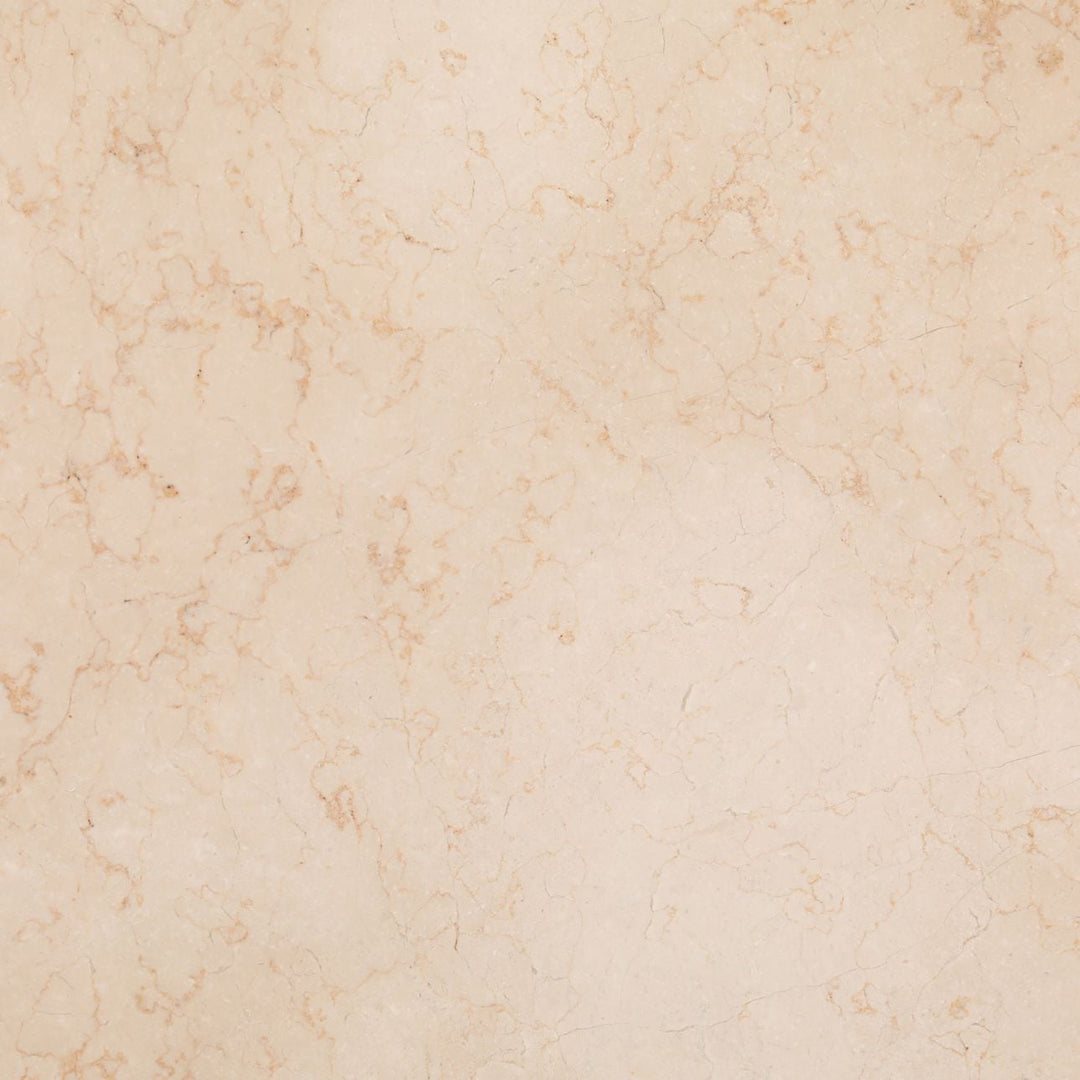 Oriel Marble and Oak Round Dining Table, Brown · Cream Marble, detail 1 view