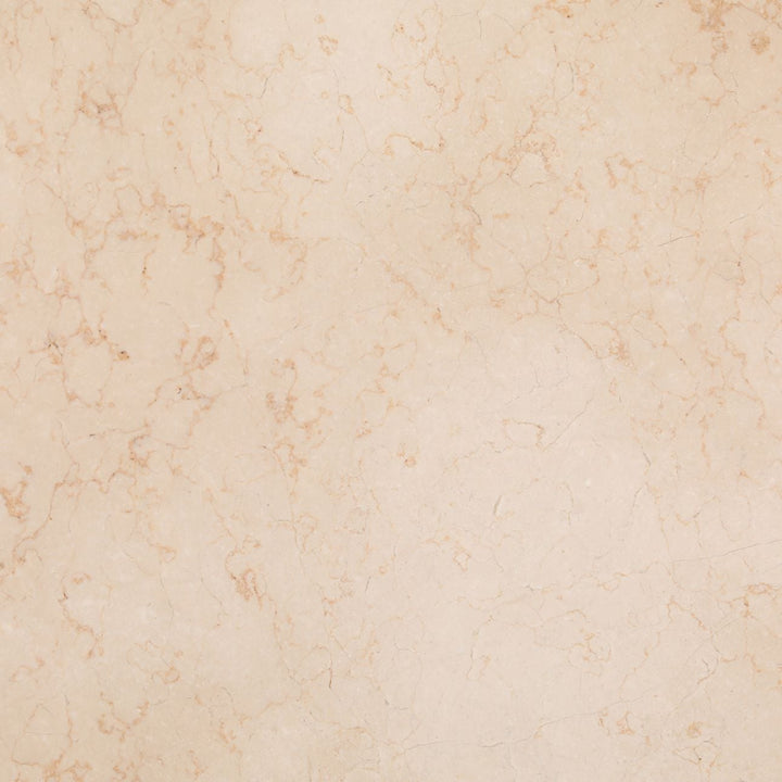 Oriel Marble and Oak Round Dining Table, Brown · Cream Marble, detail 1 view