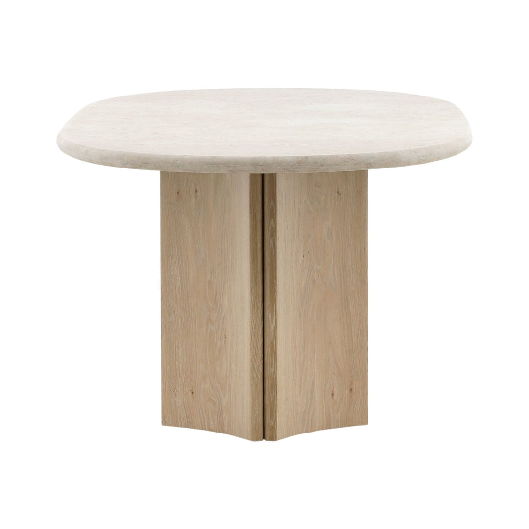 Oriana Marble and Oak Dining Table, profile view