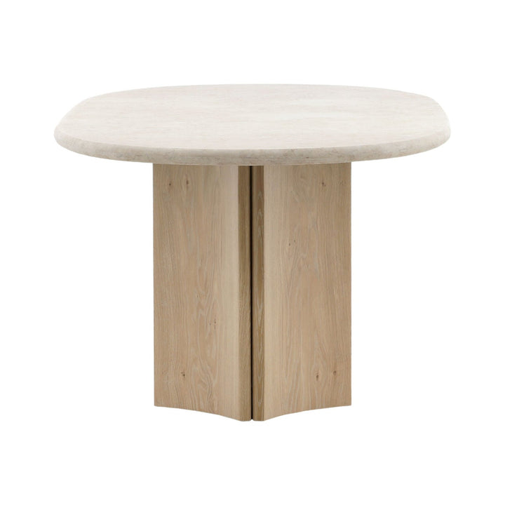 Oriana Marble and Oak Dining Table, profile view
