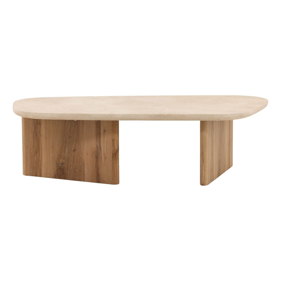Elwyn Oak and Marble Coffee Table, back view
