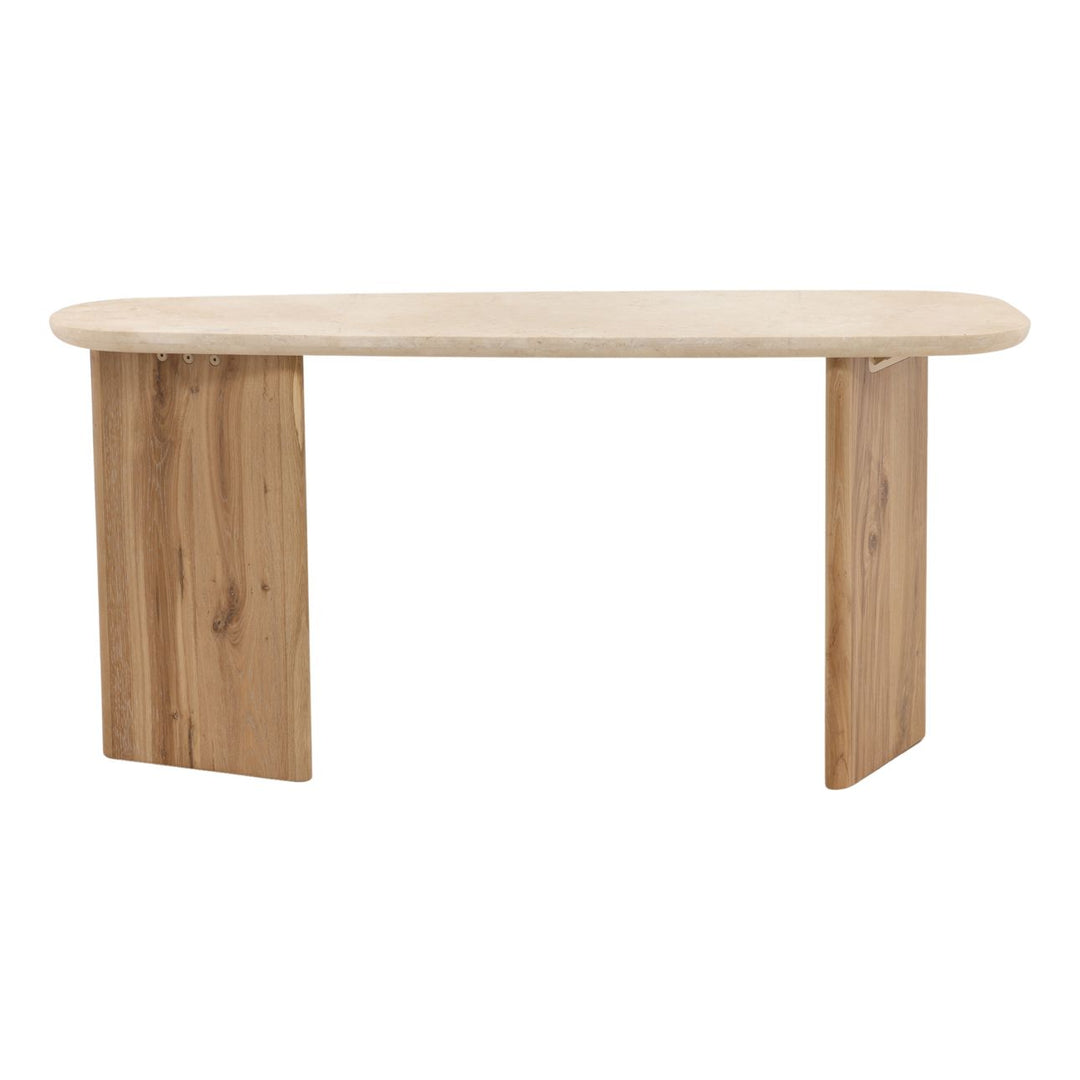 Elwyn Marble and Oak Console Table, back view