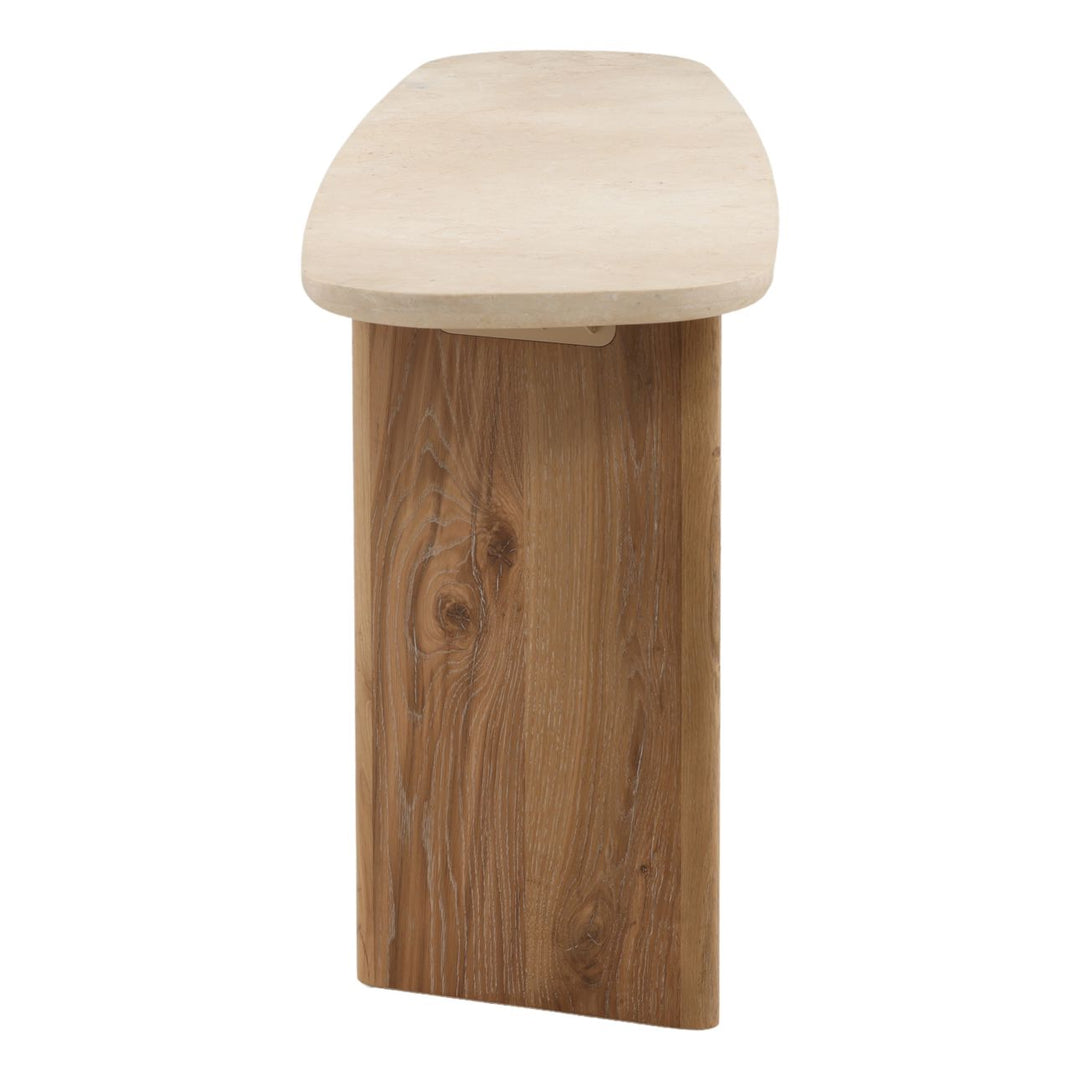 Elwyn Marble and Oak Console Table, profile view