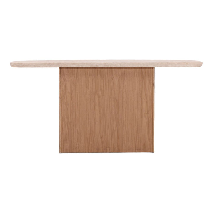 Bela Marble and Oak Console Table, back view