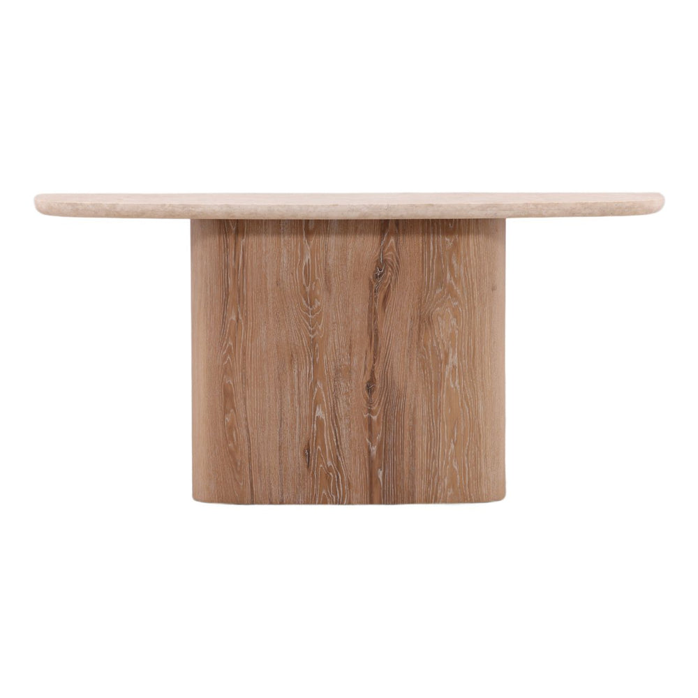 Bela Marble and Oak Console Table, front view